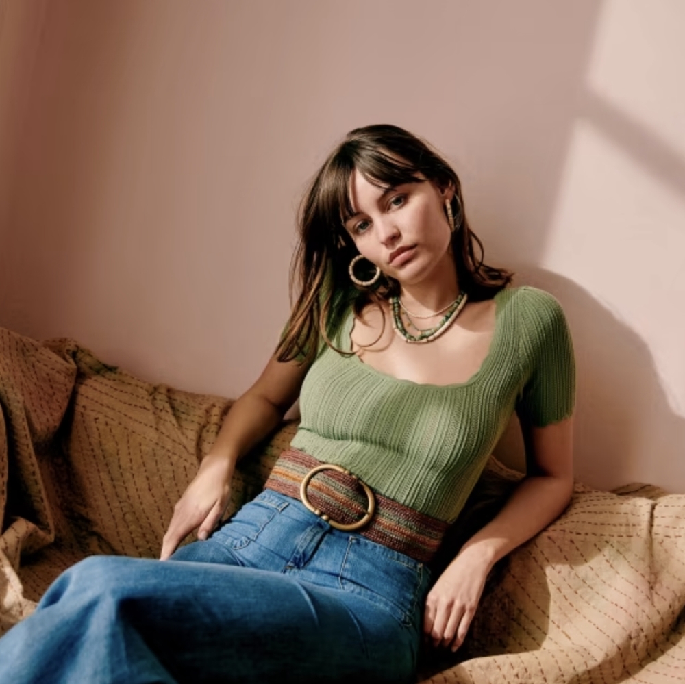 Sezane Anil Jumper in Green Size S